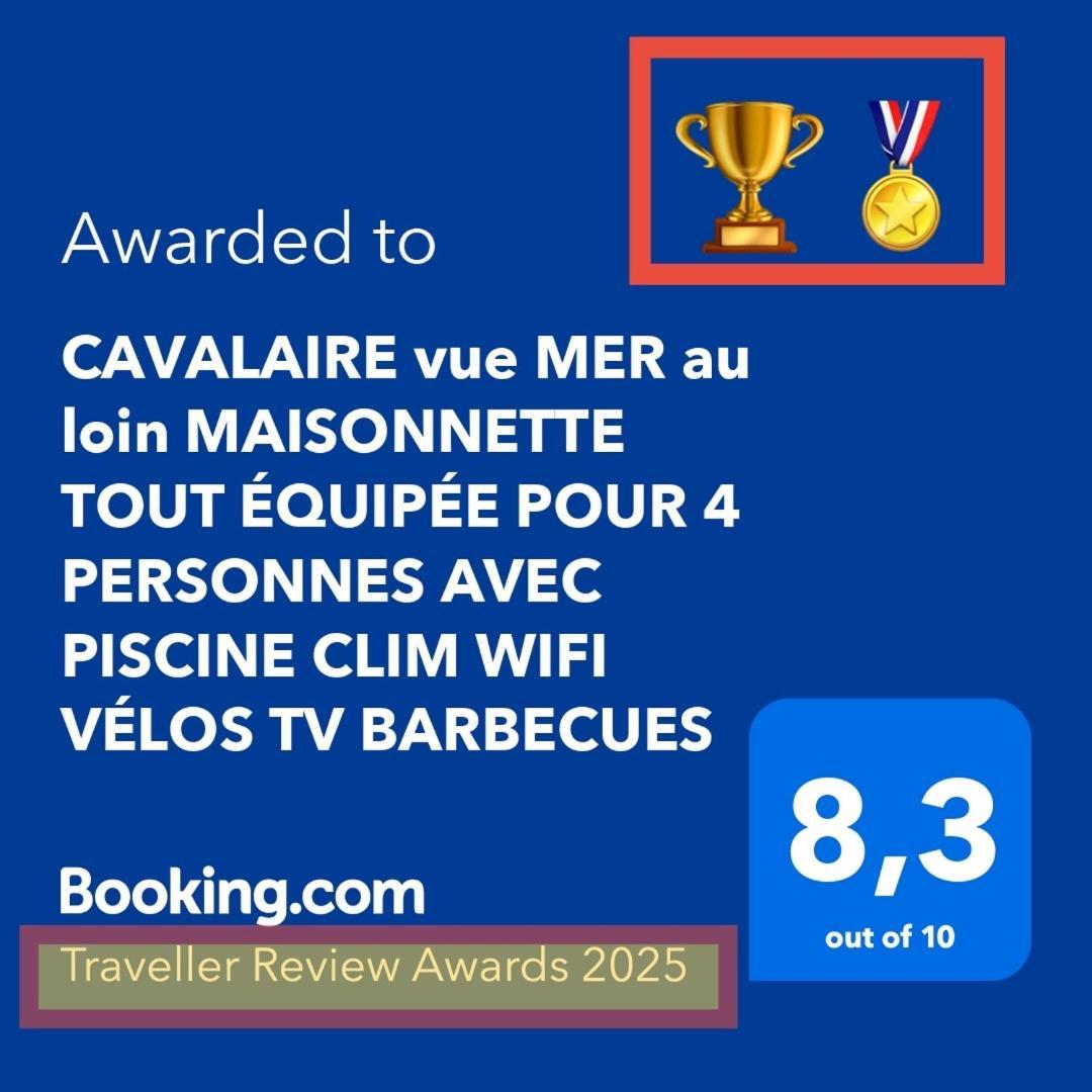 CAVALAIRE vue MER au loin MAISONNETTE TOUT ÉQUIPÉE POUR 4 PERSONNES AVEC PISCINE CLIM WIFI VÉLOS TV BARBECUES Exterior foto